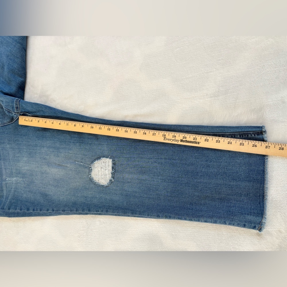 DG2 by Diane Gilman Distressed Lace Patch Straight Leg Jeans - 20W - Picture 4 of 16